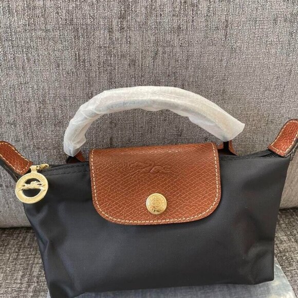 Longchamp Mini Bag in Black and Brown Leather - Picture 3 of 4